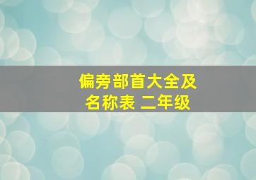 偏旁部首大全及名称表 二年级